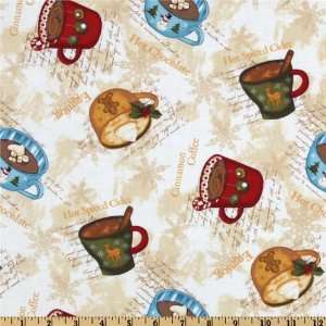  44 Wide Cheers Christmas Mugs Celebration Fabric By The 