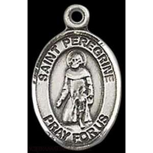  St. Peregrine Laziosi Small Sterling Silver Medal Jewelry
