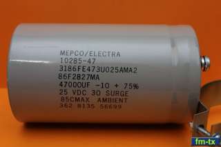MEPCO ELECTRA CAPACITOR 47000uF 25VDC & BRACKET  
