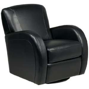  Alfie Black Top Grain Leather Swivel Chair