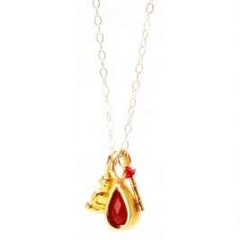 Dogeared Buddha Three Wishes Gold Necklace With Carnelian   18  