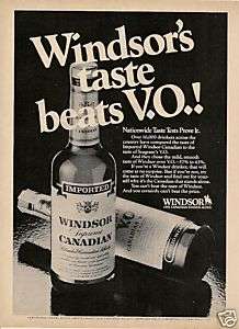 1982 WINDSOR CANADIAN WHISKY ORIGINAL VINTAGE AD  