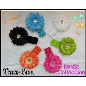 Large, Cute Basic Collection Gerber Daisy Flower Hair Clip Bow 