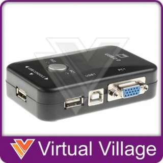 Port USB VGA KVM Switch Box Keyboard Monitor Mouse  