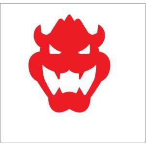  Super Mario Bowser Logo Sticker Decal. Peel and Stick. Red 