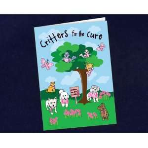  Pink Ribbon Note Card   Critters For The Cure (1 Pack 