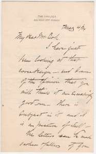 Artist WILLIAM THOMAS SMEDLEY Autograph Letter Signed  