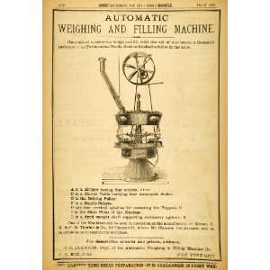  1883 Ad Weighing Filling Machine Clawson Goods Machine 