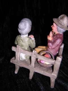 Country Old Man & Woman on Bench Figurine  