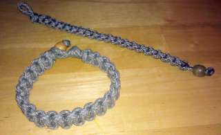 Survival 550 Paracord Bracelets   narrow with bead hook and loop