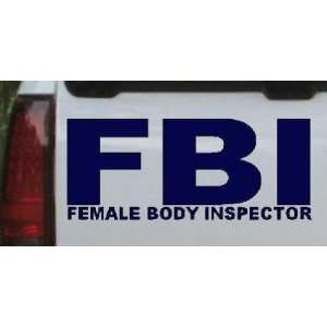 Navy 48in X 20.9in    FBI Female Body Inspector Funny Car Window Wall 
