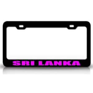 SRI LANKA Country Steel Auto License Plate Frame Tag Holder, Black 