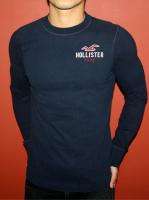 NEW HOLLISTER HCO MUSCLE SLIM FIT LONG SLEEVE T SHIRT 1922 LOGO NAVY 