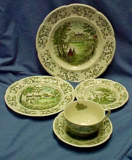 JOHNSON BROTHERS MT VERNON GREEN 5 PC PLACE SETTING /S  