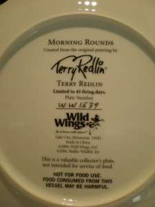 MORNING ROUNDS TERRY REDLIN PLATE WILD WINGS COLLECTION  