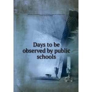  Days to be observed by public schools Collette, Ewing N 