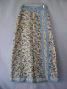 MALBE Vtg 60s Hippy Paisley Tapestry Prairie Maxi Skirt  
