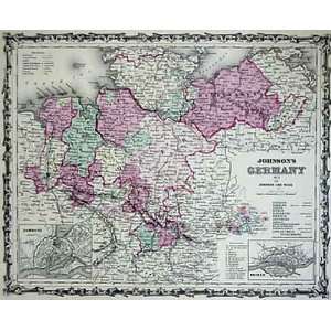    Johnson 1862 Antique Map of Northern Germany