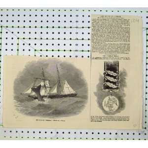 1855 Schooner Ship Waterloo Whale Crimean War Medal 