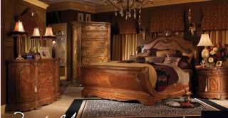 Honey Walnut 6 pc Baroque California King Bedroom Set  