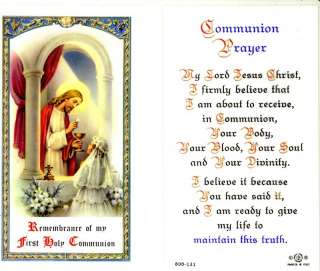 First Communion   Girl with Jesus Holy Card (800 131) (E24 673)  