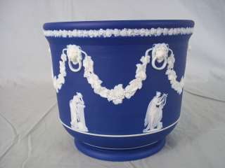 1900 Wedgwood Dark Blue Jasperware Jardiniere Muses  