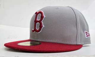 Boston Red Sox Grey On Burgandy All Sizes Cap Hat by New Era  