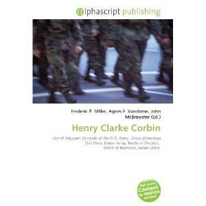  Henry Clarke Corbin (9786133701212) Books