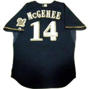  Casey McGehee Autographed Game Used Brewers Jersey 