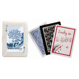 Wedding Favors Blue Bouquet Design Personalized Playing Card Favors 