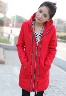 wholesale New Arrival Double Zipper Hooded Coat Red
