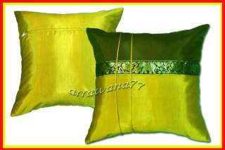 Thai Couch Cushion Pillow Cover Throw Elephant Green  