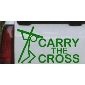 Carry The Cross Christian Car Window Wall Laptop Decal Sticker    Dark 