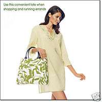 White & Green Leaf Big Bold Tote bag new in packaging  