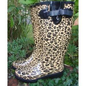   Leopard Print Wellington Boots/wellies (Usa 6.5)