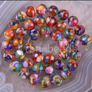10MM Motley Mother Of Pearl Shell Round Beads 16 LO105  