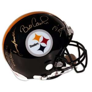  Steelers Auto (qbs/coaches) (4 Sigs) Pro Line Helmet 