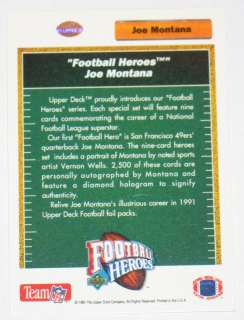   AUTOGRAPH AUTO 1991 UPPER DECK FOOTBALL HEROES 772/2000 WITH COA