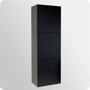   FST8090BW Fresca Bathroom Linen Cabinet W/ 3 Large Storage Areas Black