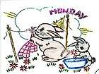 hand embroidery pattern 7211 cheerful days of the week bunnies for 