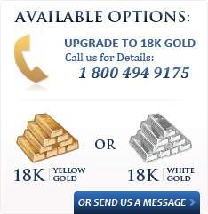 Available options   Upgrade to 18K Gold   Call us for Details 1.800 
