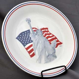 Corelle American Flag & Statue Liberty Dinner Plate  