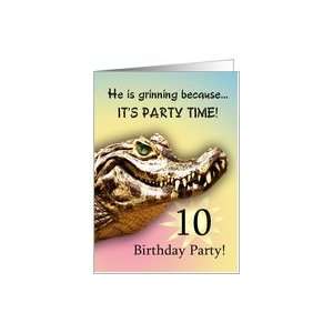   10 Party Invitiation. A big alligator smile for you Card Toys & Games