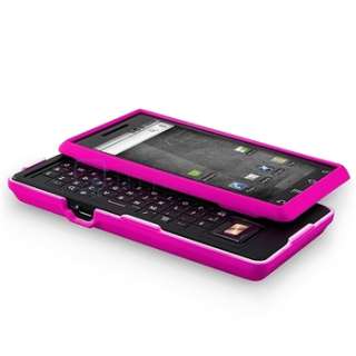 FOR MOTOROLA DROID A855 HOT PINK RUBBER HARD CASE COVER PREMIUM 