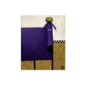  Purple Dog With Apple Poster Print