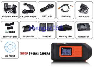 HD 1080P Helmet Sport Monitor,Wide 120°Camera DVR Mini  
