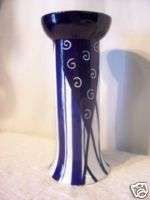 NEW Pillar & Taper Candle holder Ceramic Blue/ White  