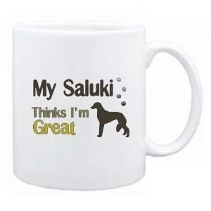    New  My Saluki , Thinks I Am Great  Mug Dog