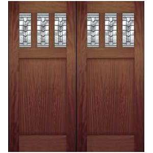 Exterior Door Craftsman Tianna One Panel Three Lite Pair (Single also 