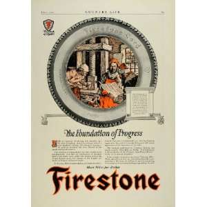 Ad Firestone Logo Tire John Gutenberg 15th Century Cord Pneumatics Car 